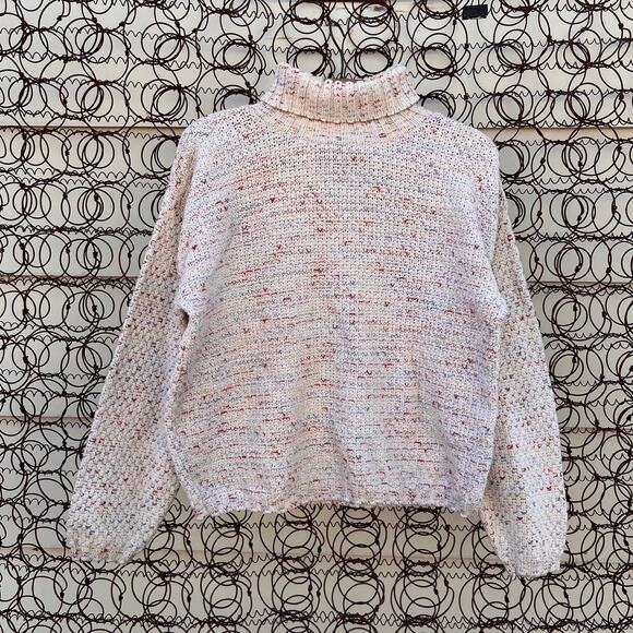 Vintage 80s 90s United States sweaters pastel nubby knit turtleneck - Picture 1 of 5